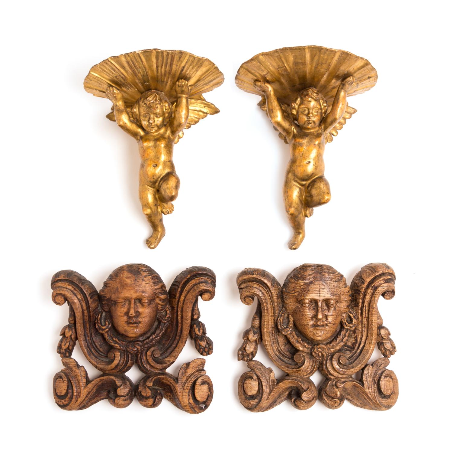 A Collection of Wall Decorations Height of largest 13 inches.