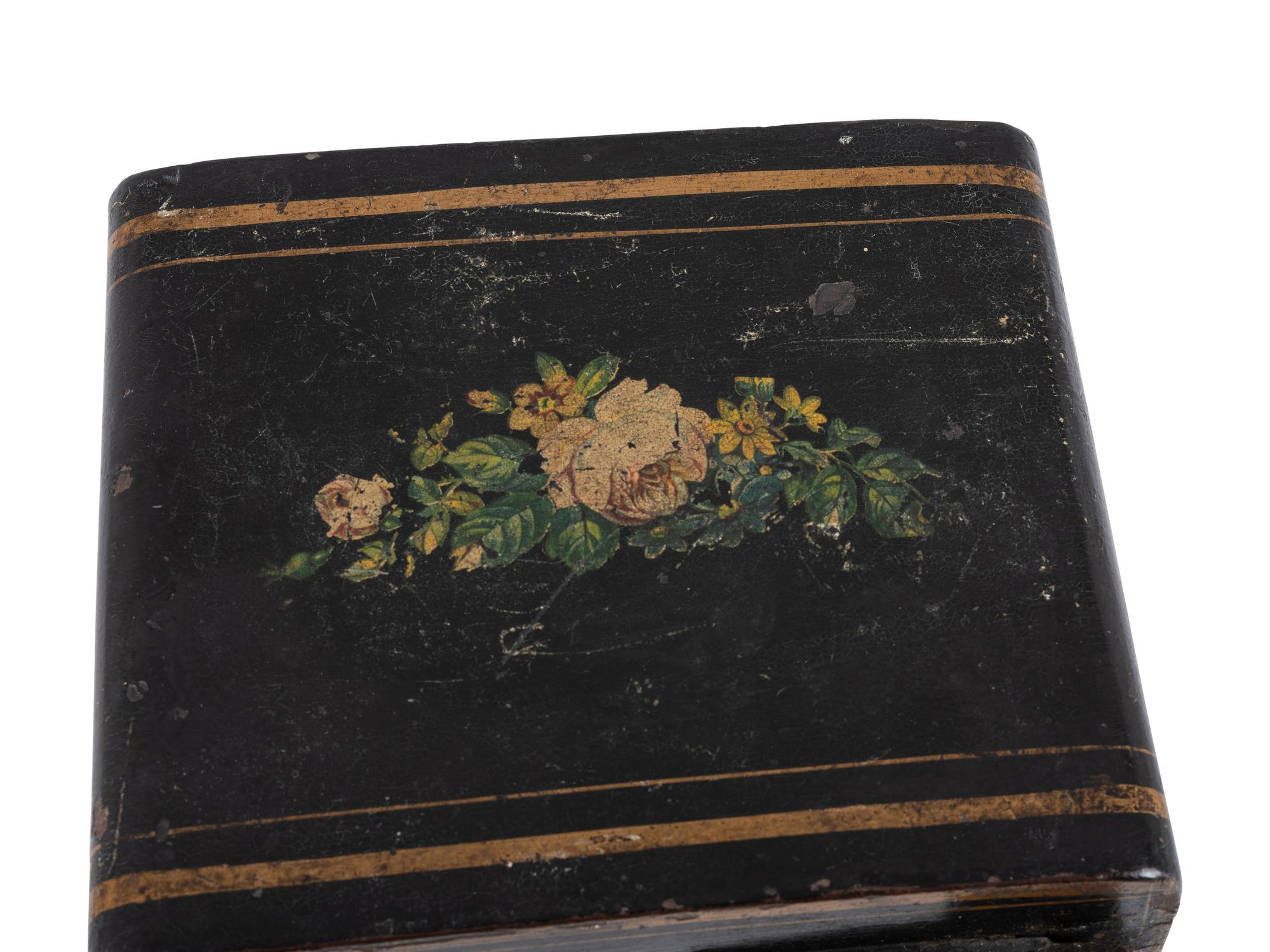 A Paint Decorated Miniature Iron Safe