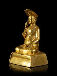 A Sino-Tibetan Gilt Bronze Figure