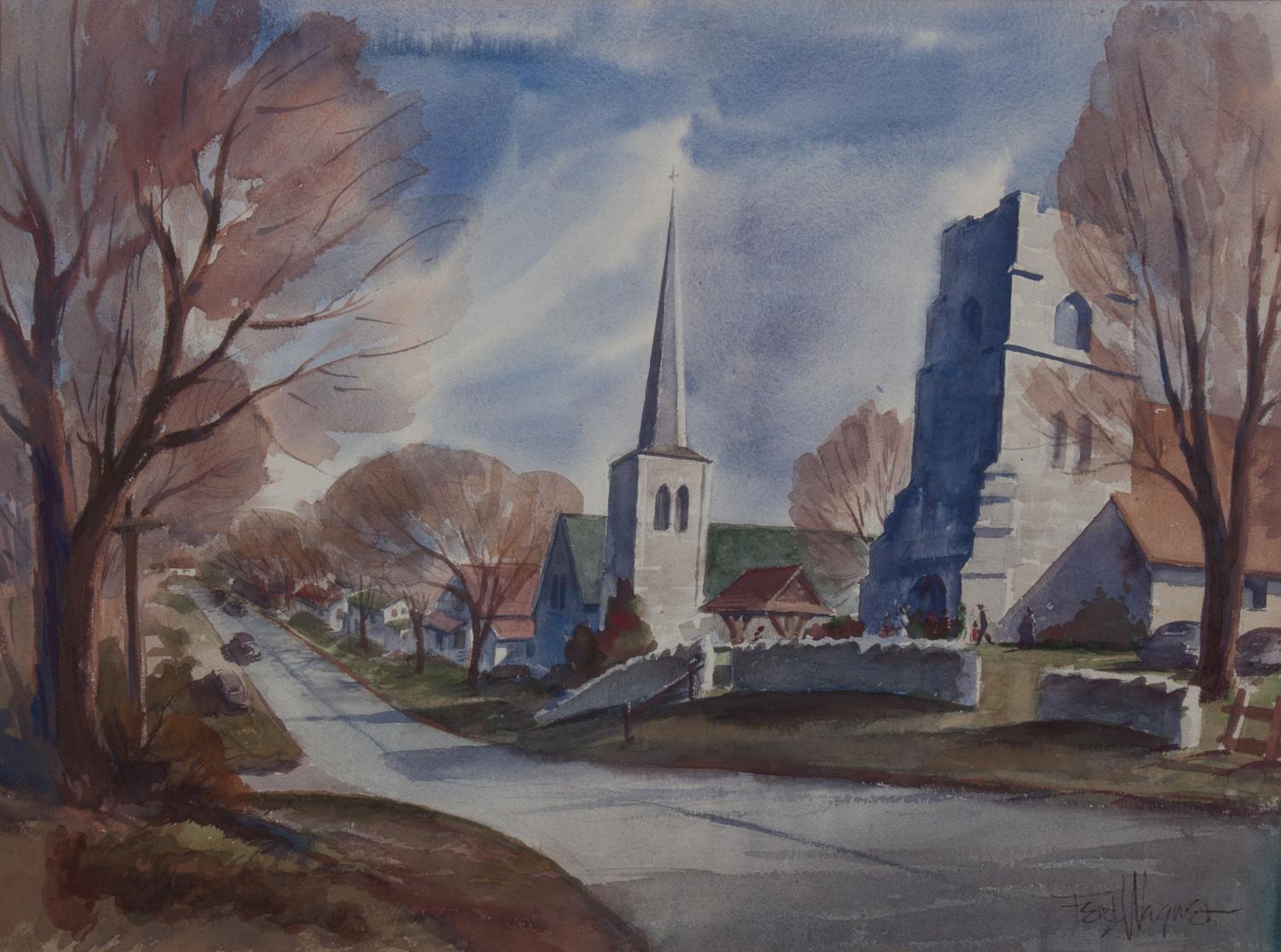 Fred Wagner, (Wisconsin, 20th century), Cedarburg Street Scene