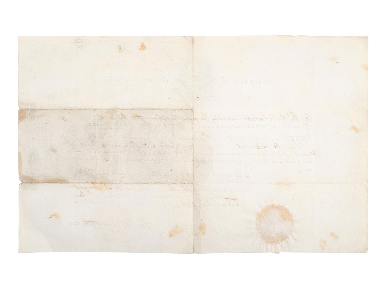 ROBERTSON, Thomas B. (ca 1773-1828). DS ("Th. B. Robertson"). New Orleans, 15 August 1810.