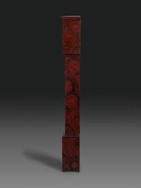 A Grain Paint Decorated Tall Case Clock
