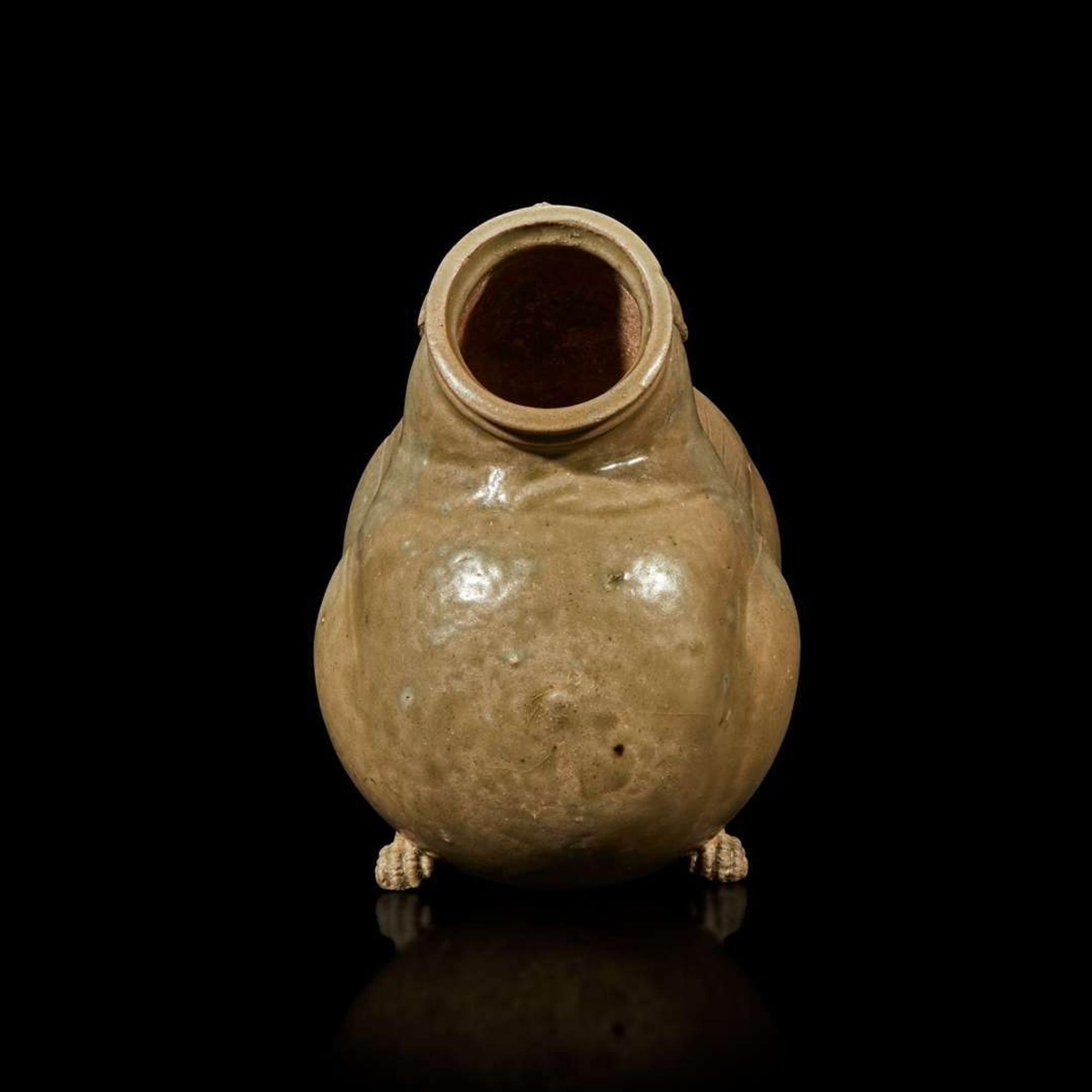 A Chinese Yue ware chimera-form celadon vessel, Huzi Jin Dynasty (265-420)