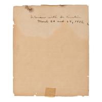 [Einstein, Albert (1879-1955)]. Rosso, Henry A. (1917-1999). Clipped article, headlined "If Nature Is In Principle a Simple Structur[e] / It Is a Mathematical Fact, Declares Einstein," signed ("A. Einstein"), April 1935.