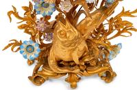 A Louis XV Style Gilt Bronze, Porcelain and Seashell Mounted Sea Motif Lamp