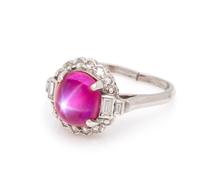 STAR RUBY AND DIAMOND RING
