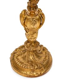 A Pair of Napoleon III Gilt Bronze Five-Light Candelabra