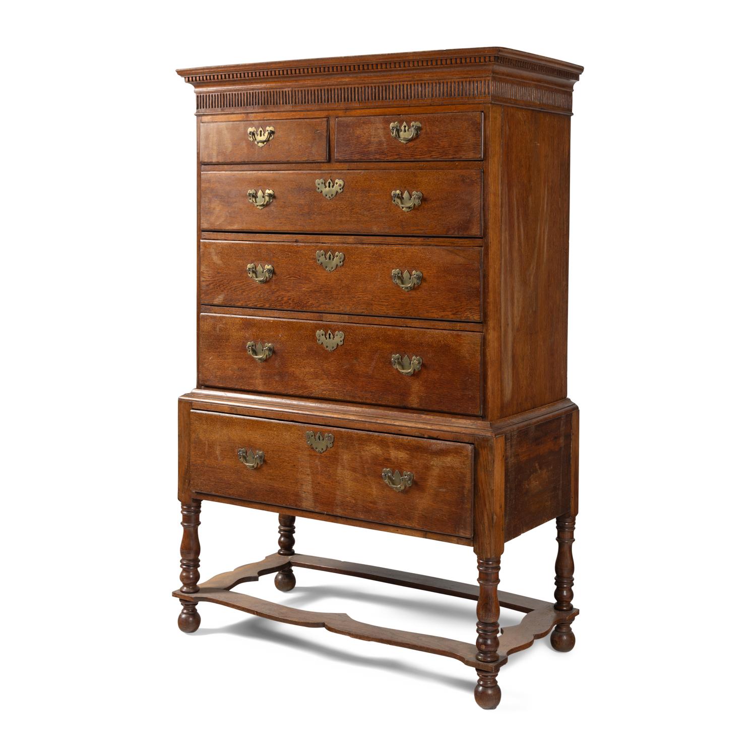 A George III Oak Chest on Stand