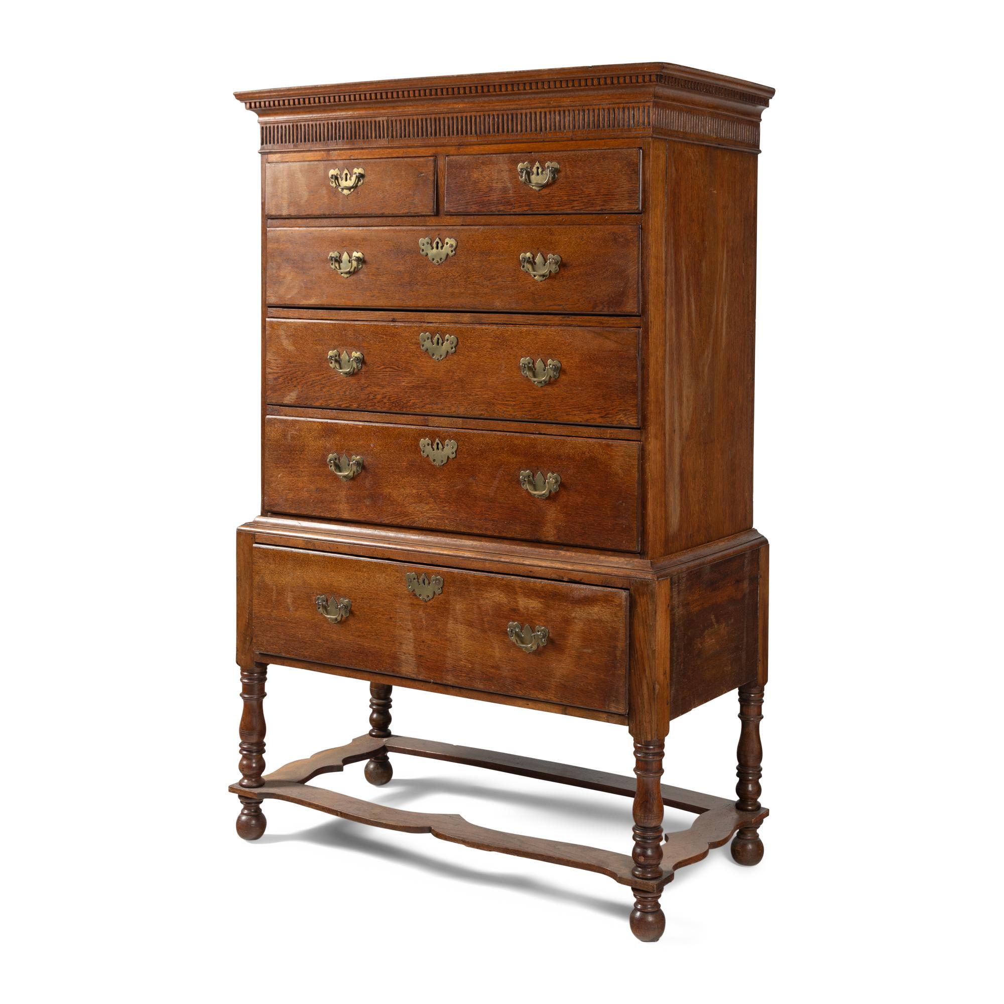 A George III Oak Chest on Stand