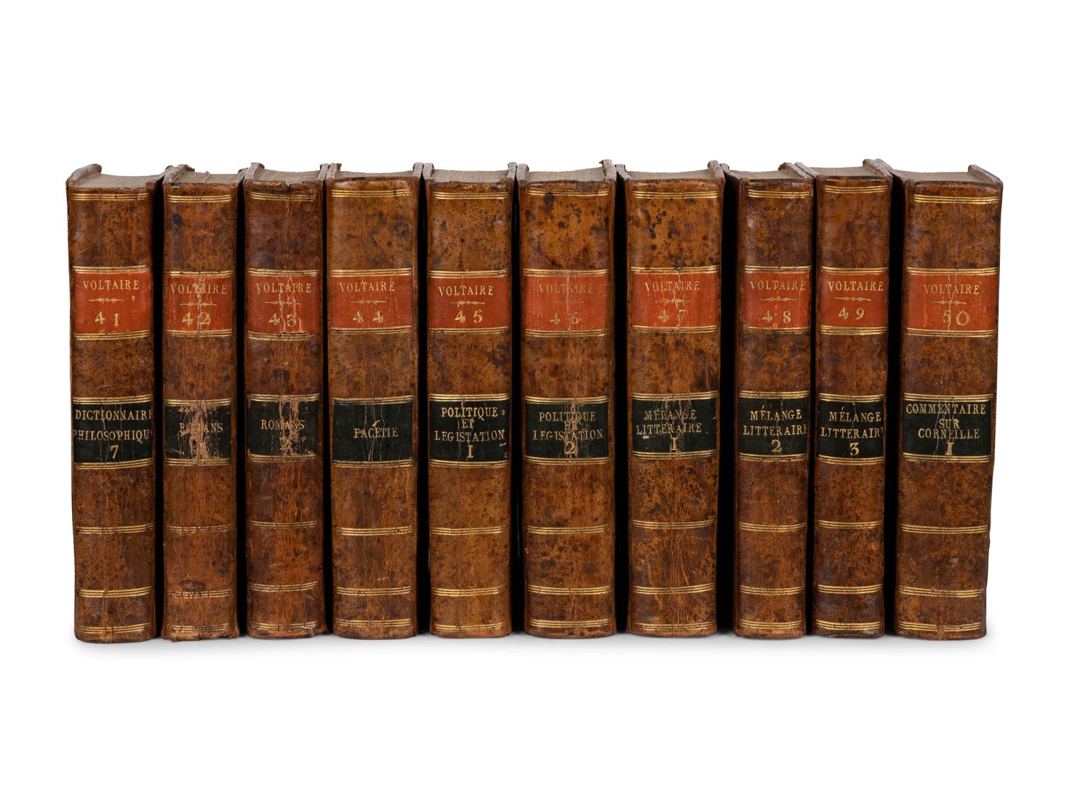 VOLTAIRE, Francois Marie Arouet de (1694-1778). Oeuvres . [Kehl]: De l'imprimerie de la Société littéraire-typographique, 1784-1789.