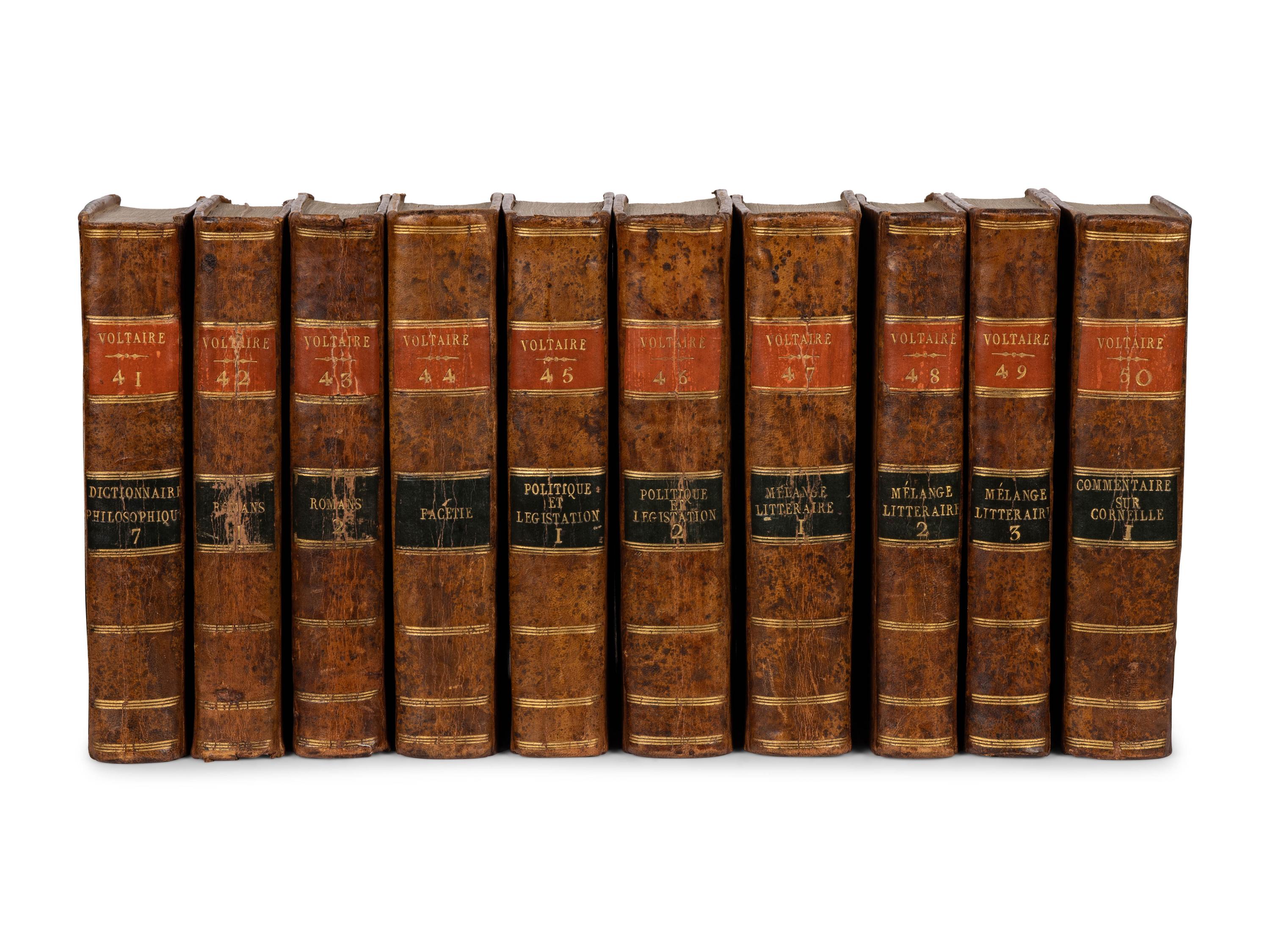 VOLTAIRE, Francois Marie Arouet de (1694-1778). Oeuvres . [Kehl]: De l'imprimerie de la Société littéraire-typographique, 1784-1789.