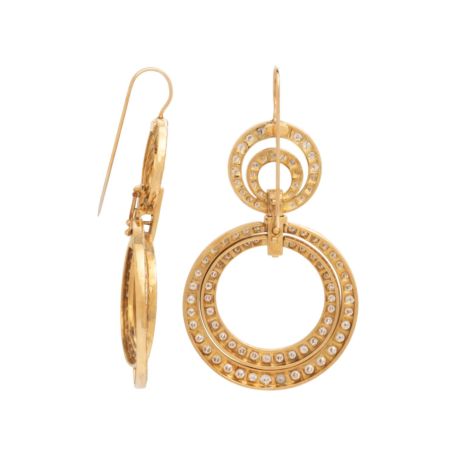 YELLOW GOLD AND DIAMOND CONVERTIBLE EARRINGS