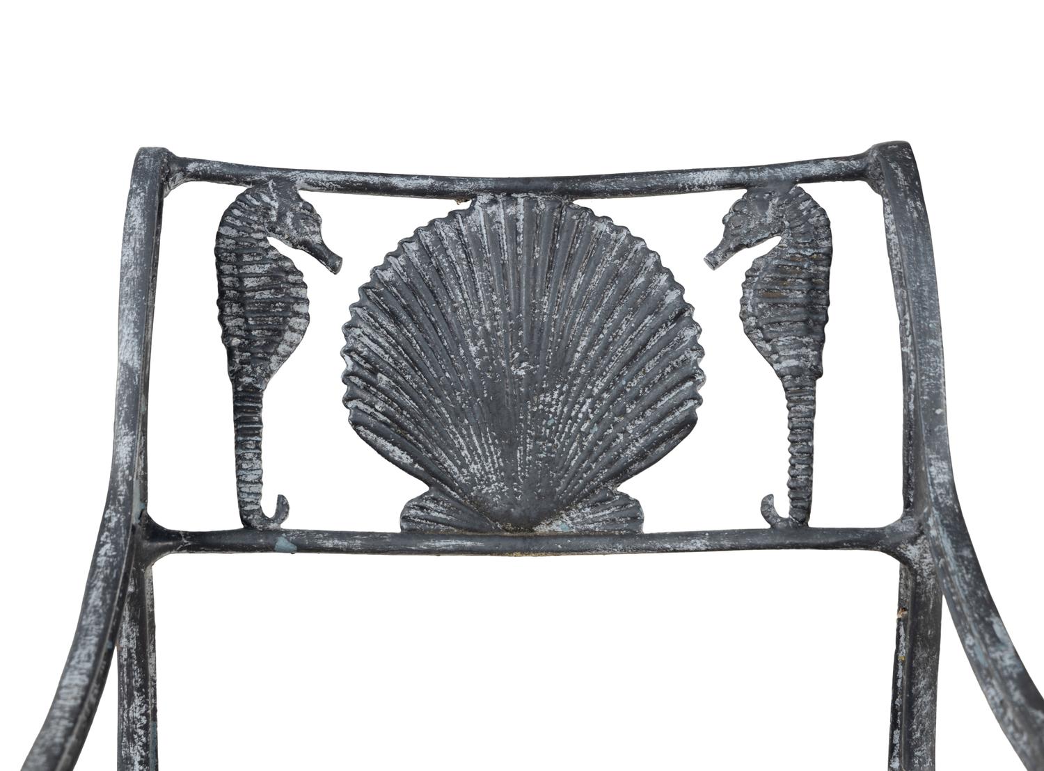 Four Wrought Iron Armchairs