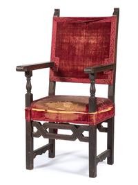 Two Windsor Side Chairs and a Gothic Revival Armchair