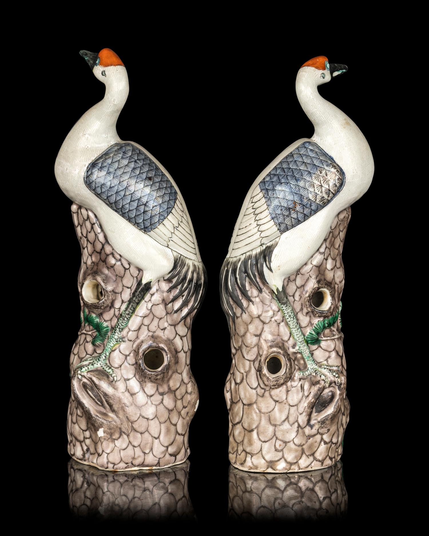 Two Pairs of Chinese Export Porcelain Figures