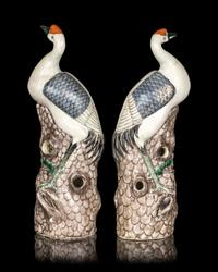 Two Pairs of Chinese Export Porcelain Figures
