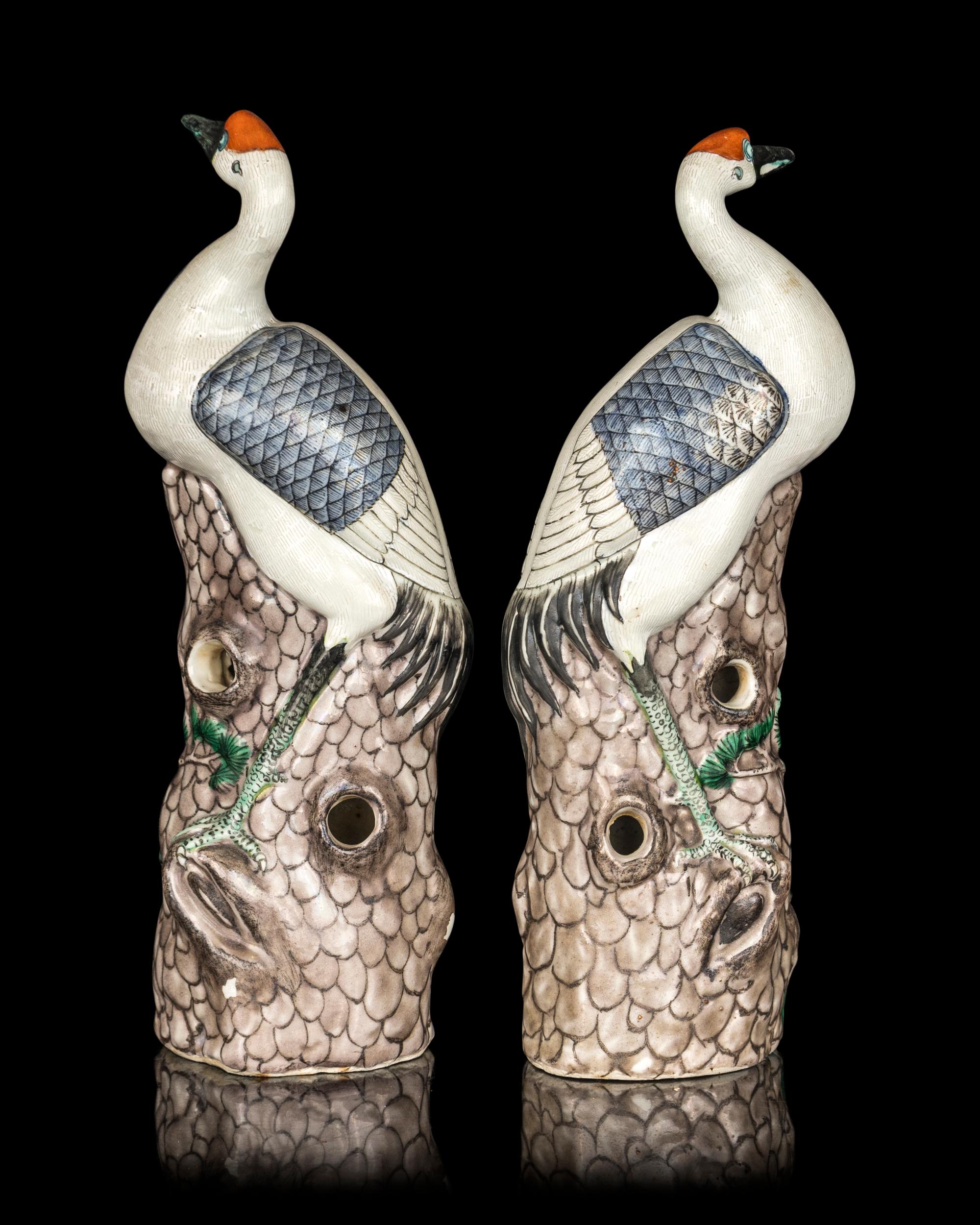 Two Pairs of Chinese Export Porcelain Figures
