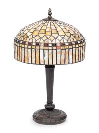 A Leaded Glass Table Lamp