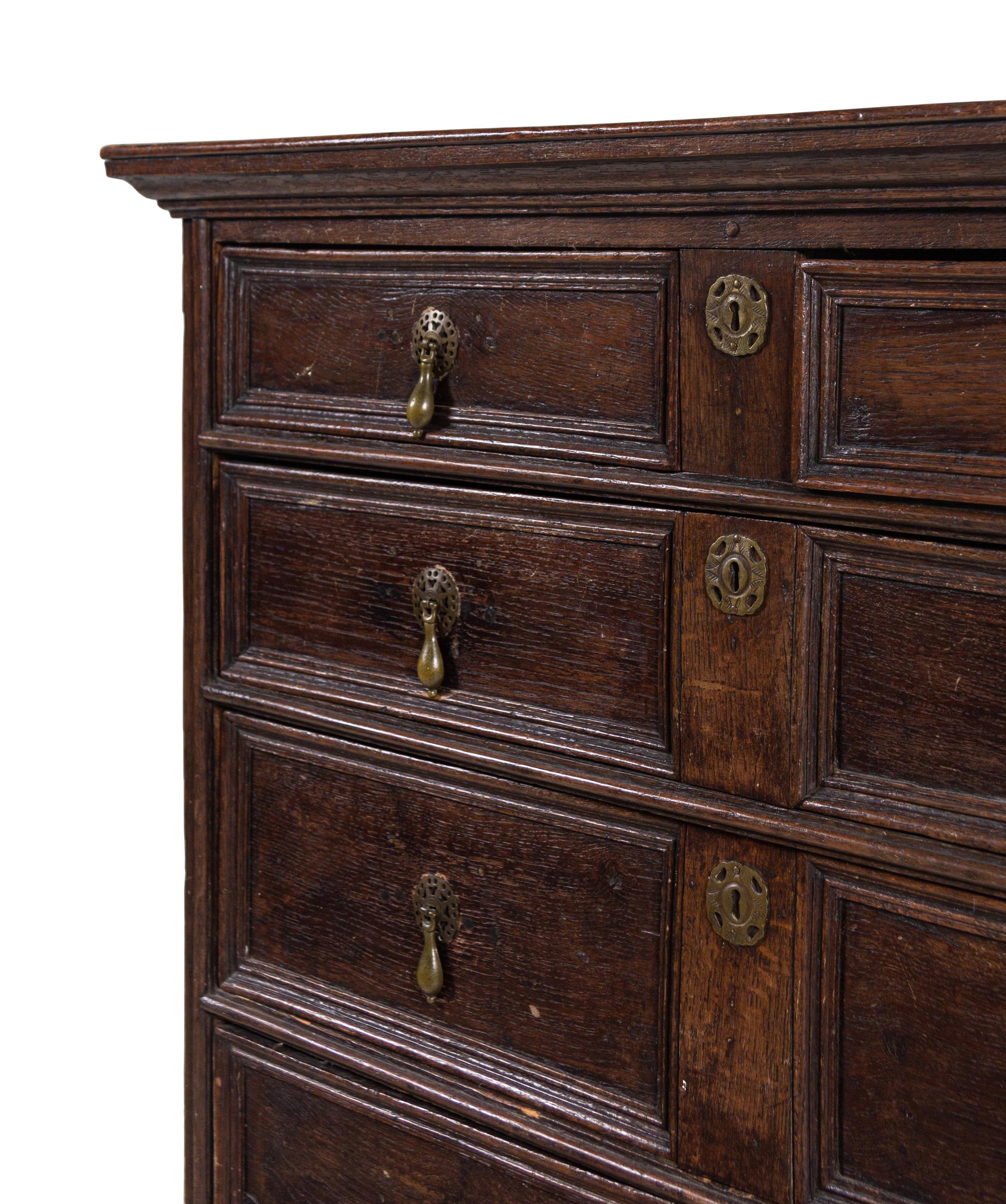 A William and Mary Oak Chest on Stand