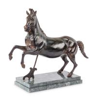 A Continental Bronze Model of a Horse on a Marble Base