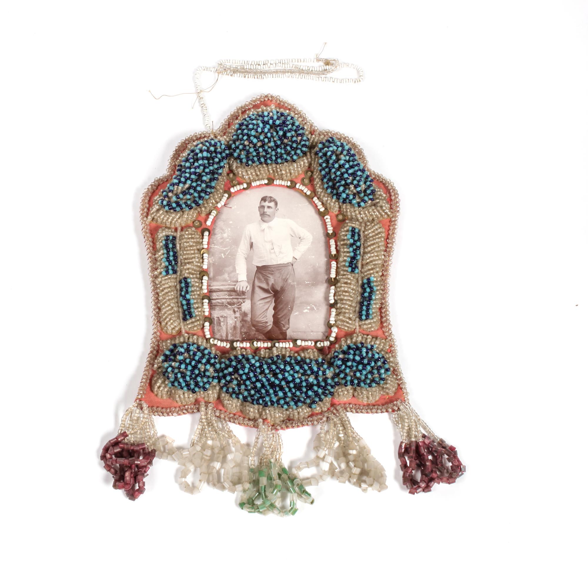 Iroquois Beaded Picture Frame Height 11 1/2 x width 6 3/4 inches