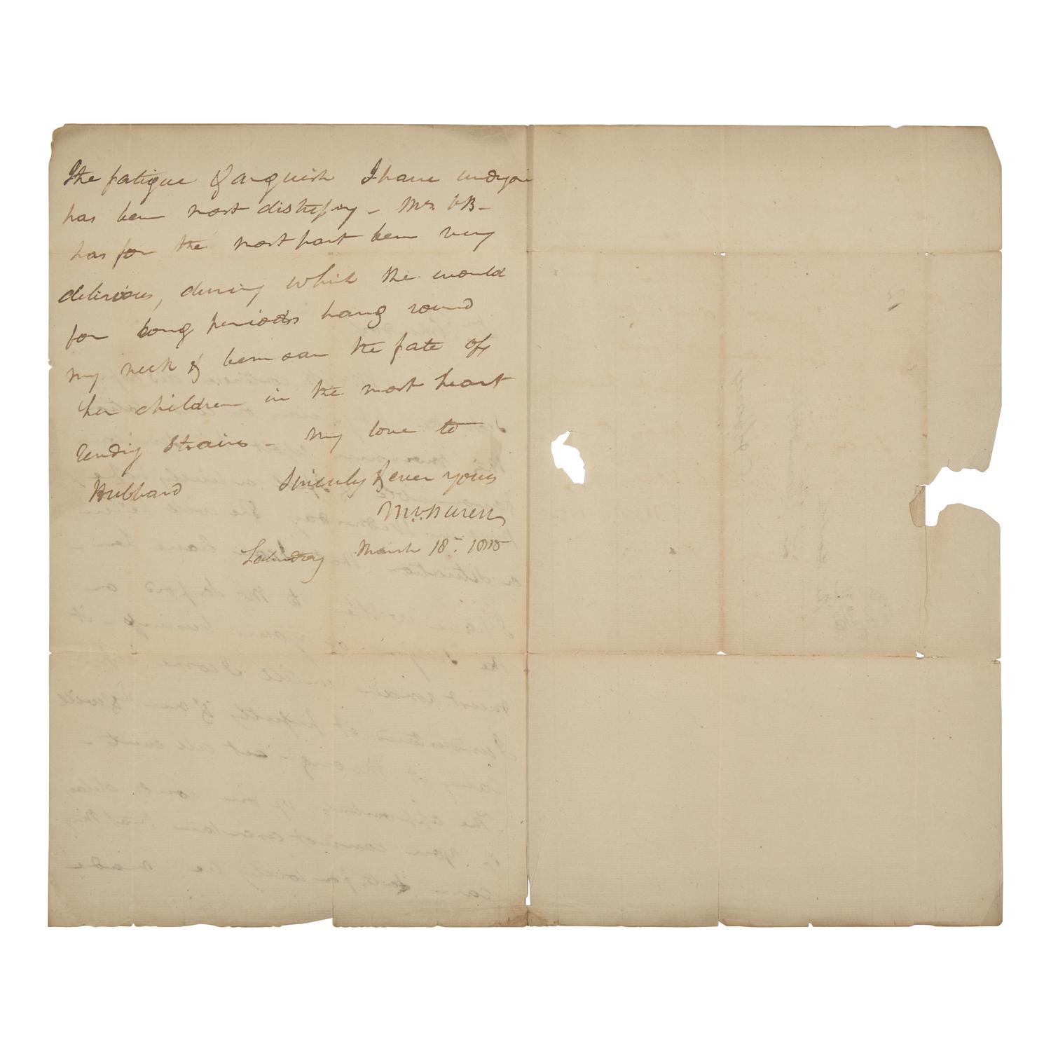 [Presidential] Van Buren, Martin. Autograph Letter, signed.