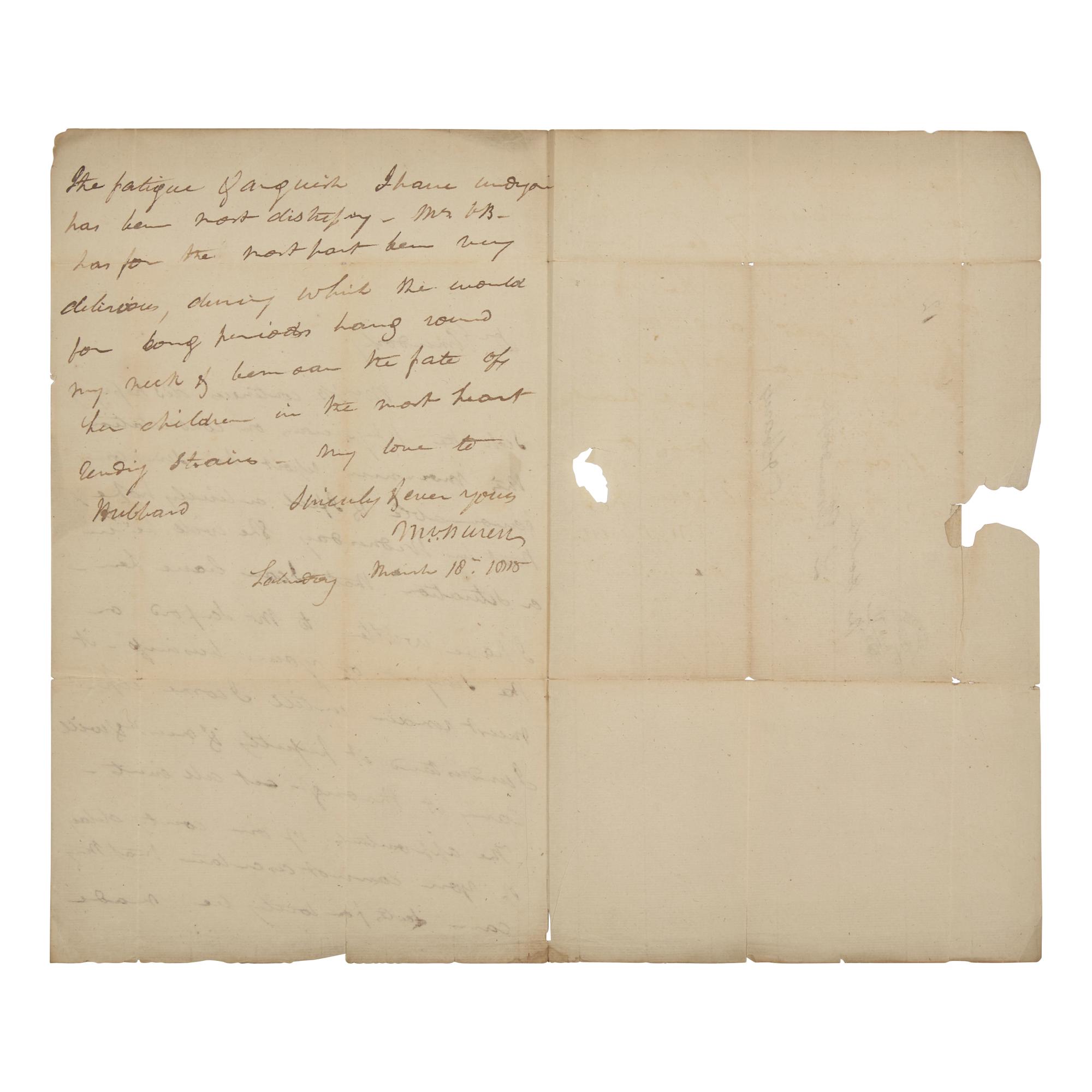 [Presidential] Van Buren, Martin. Autograph Letter, signed.