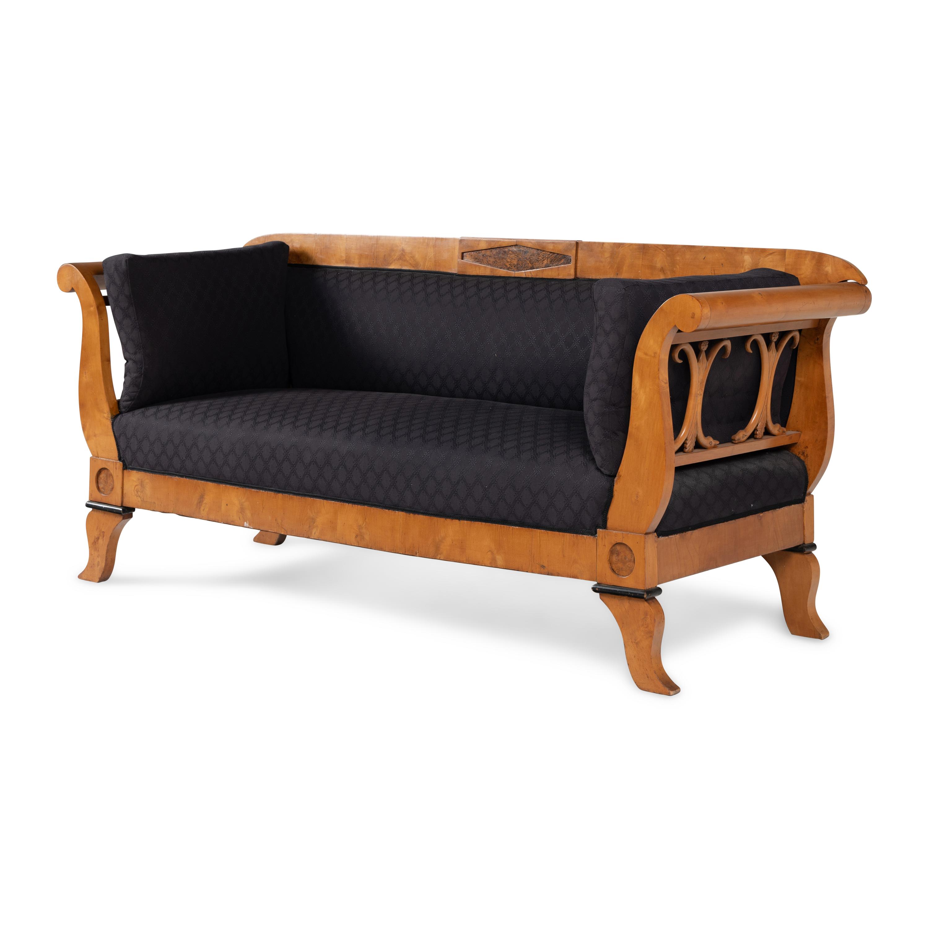 A Biedermeier Fruitwood Sofa