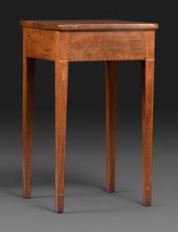 A Federal Barber’s Pole, Line and Leaf Inlaid Walnut Side Table