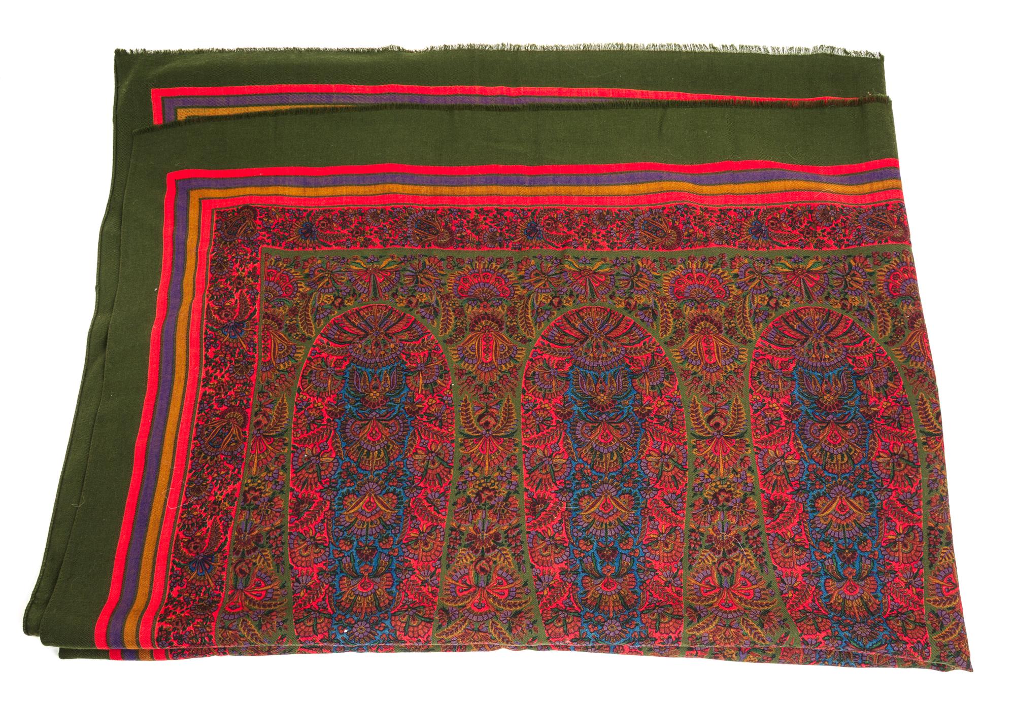 An Yves Saint Laurent Multicolor Paisley Wool Wrap, 54" x 84".