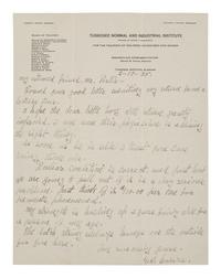 CARVER, George Washington (1860s-1943). Autograph letter signed (“G.W. Carver.”), as Director of Research and Experiment Station at Tuskegee Institute, to Grady Porter. Tuskegee, 17 February 1935. 1 page, 8vo, on Tuskegee Normal and Industrial Institute letterhead, with envelope, light creasing.
