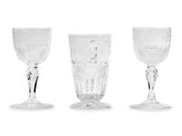 [THE LINCOLN WHITE HOUSE]. A group of 3 cut and engraved crystal drinking glasses manufactured for use in the Lincoln White House. Brooklyn, New York: Greenpoint Flint Glassworks, ca. 23 July 1861.