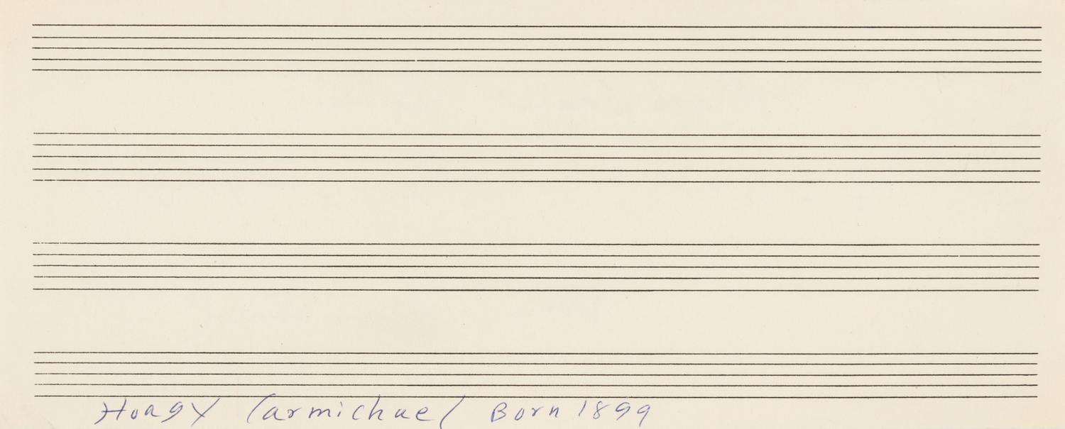 CARMICHAEL, Hoagy (1899-1981). Autograph musical quotation signed ("Hoagy Carmichael"). N.d.