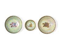 Three Wedgwood Parcel-Gilt Lustre Bowls