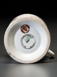 A Porcelain Shaving Mug Depicting a Fashionable Lady