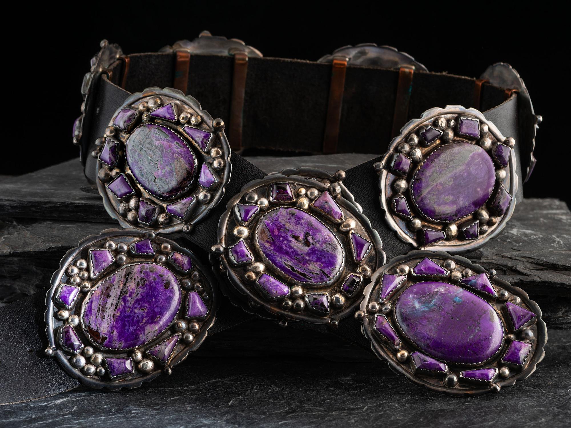 Sterling Silver and Sodalite Concha Belt