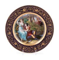 A Vienna Painted and Parcel Gilt Porcelain Cabinet Plate