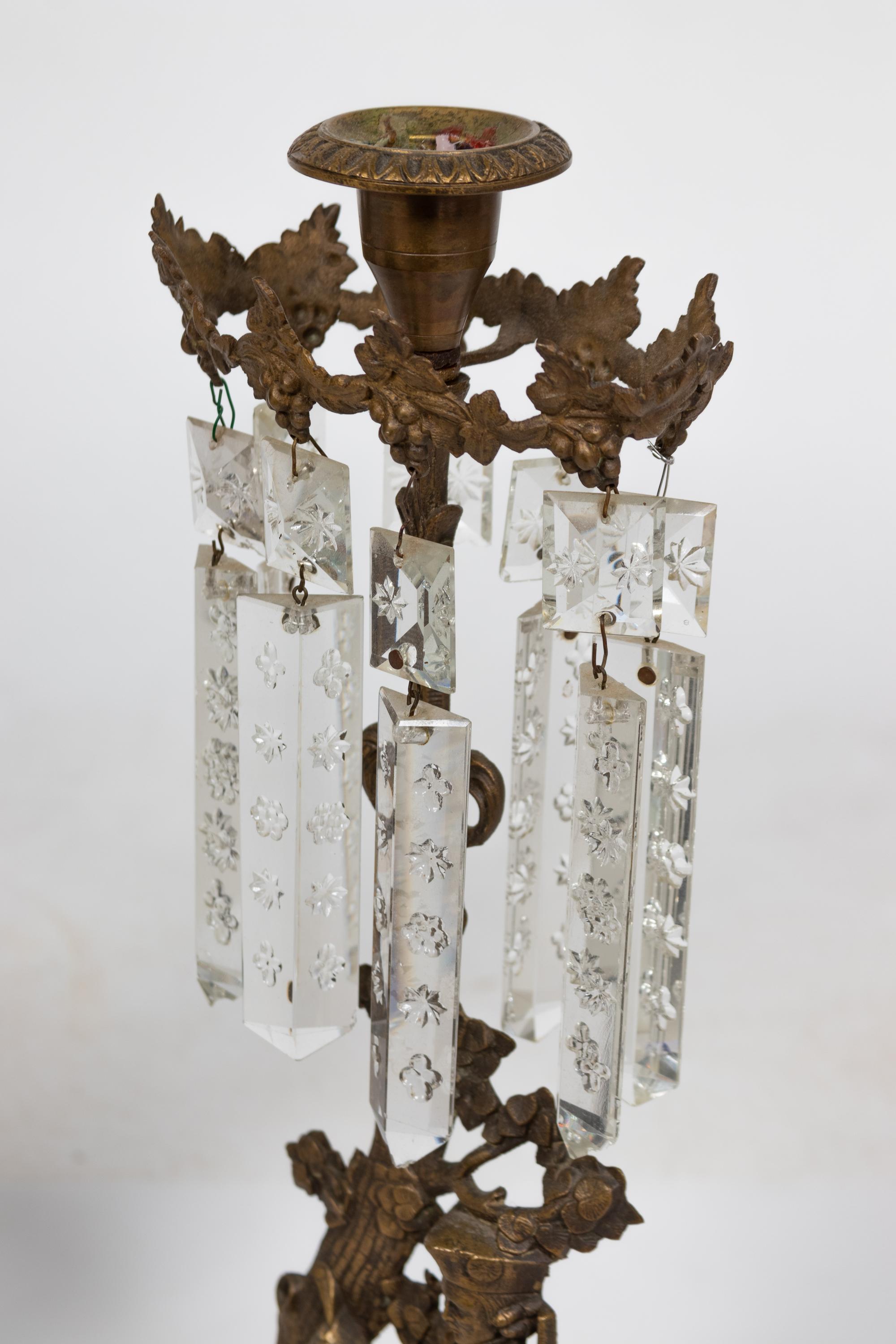 A Pair of Victorian Brass Girandoles