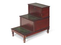 A Set of Regency Mahogany and Leather Bed Steps