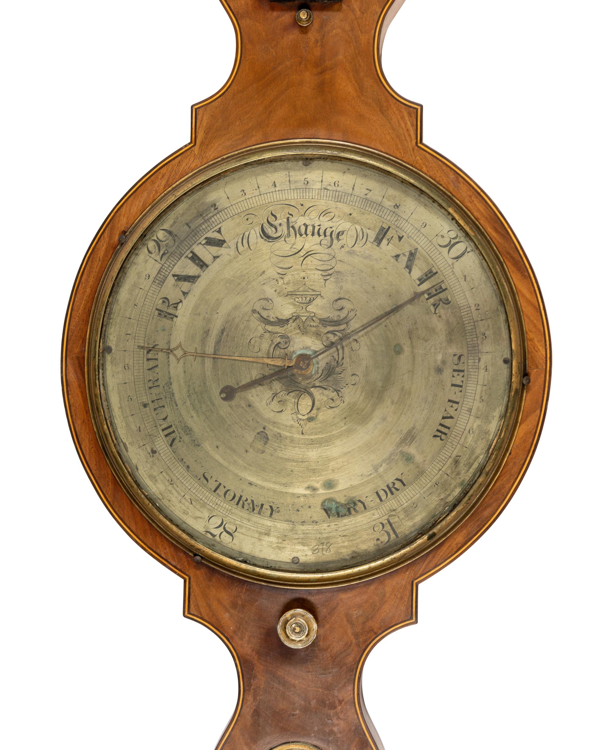 A Scottish George III Mahogany Wheel Barometer