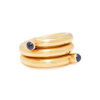 TIFFANY & CO., SCHLUMBERGER, YELLOW GOLD AND SAPPHIRE 'DOUBLE COIN' RING