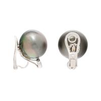 CULTURED GRAY PEARL, DIAMOND, AND WHITE GOLD EARRINGS