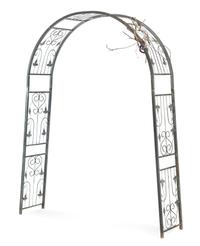 A Victorian Style Wrought Metal Garden Arbor Height 86 x width 61 1/2 inches.