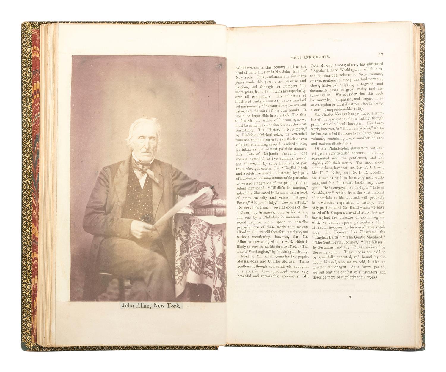 Photo-Illustrated Books & Photography Albums American Notes and Queries . Nos. 1-4 (all published). Philadelphia: W. Brotherhead, 1857.