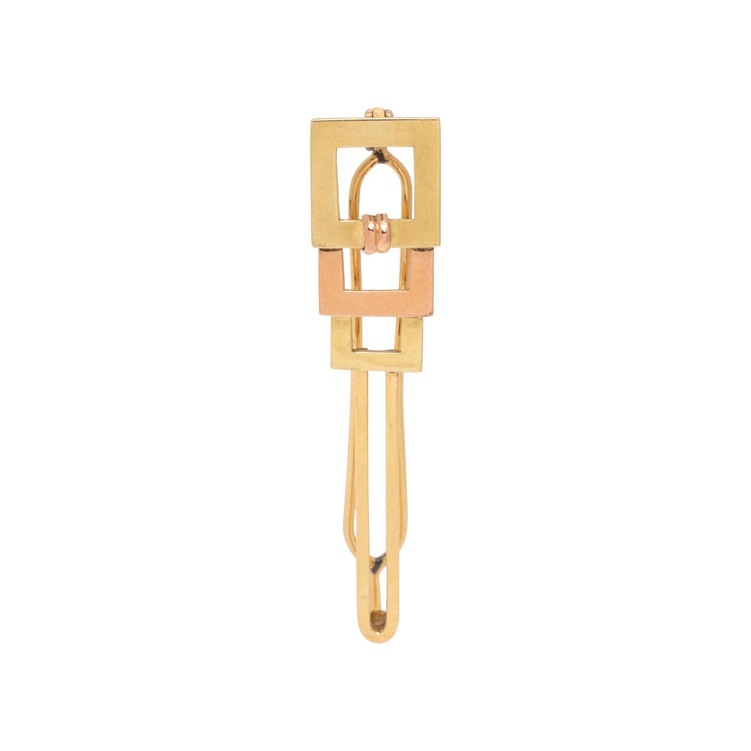 RETRO, BICOLOR GOLD BARRETTE