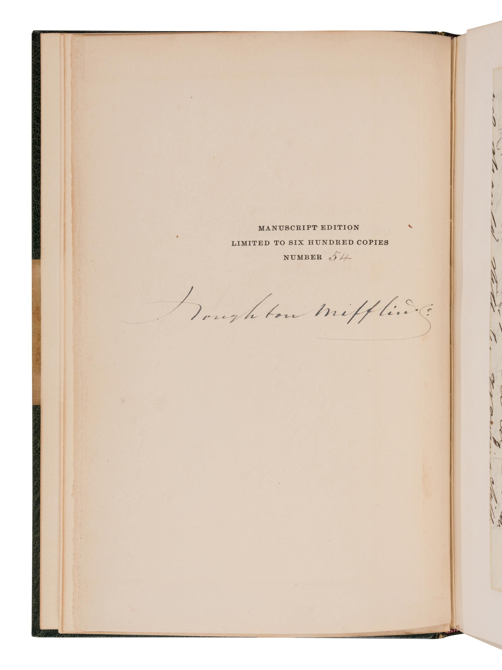 THOREAU, Henry David (1817-1862). The Writings . Boston and New York: Houghton Mifflin and Company, 1906.