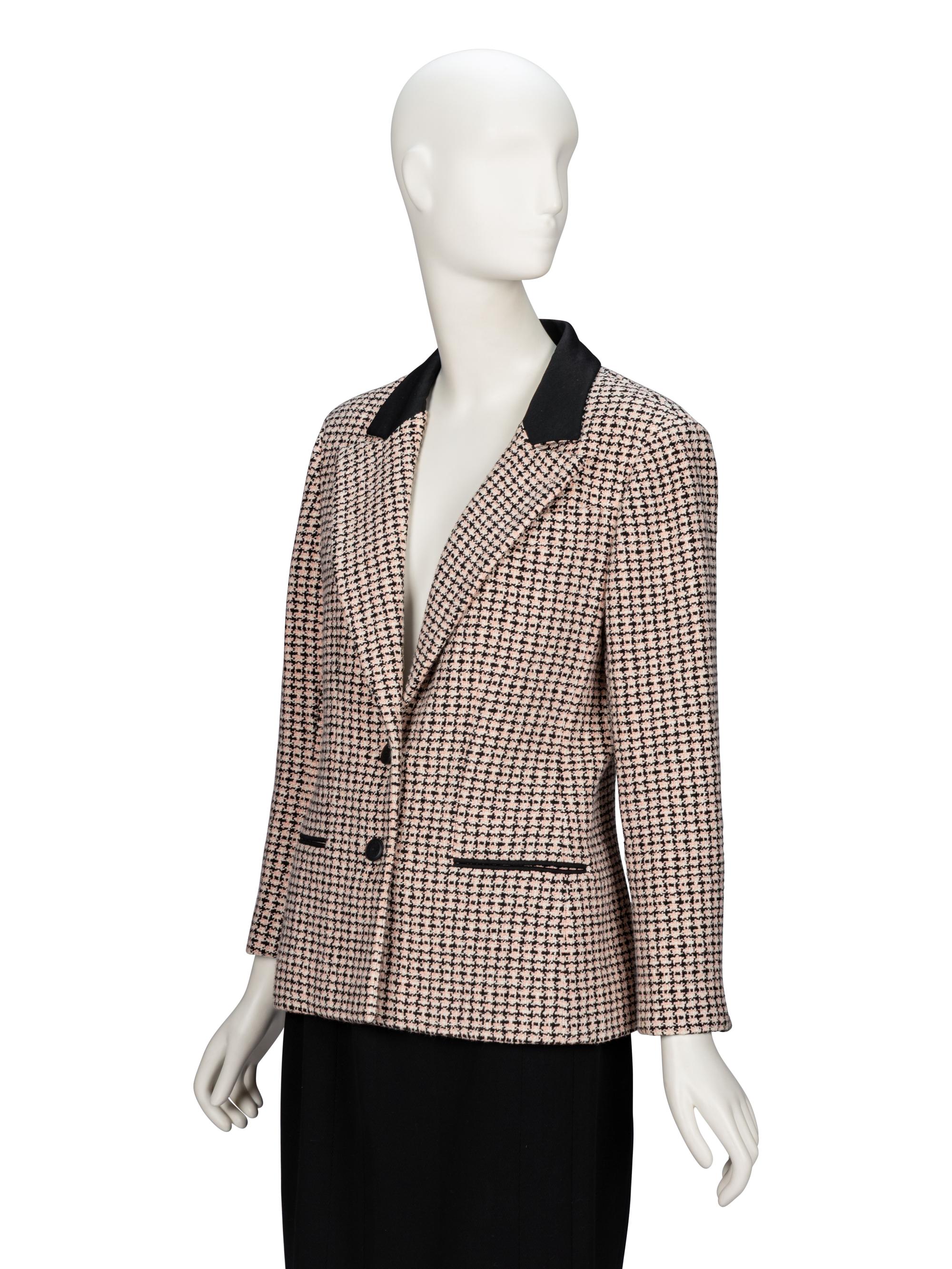 Chanel, Black & Pink Tweed Blazer