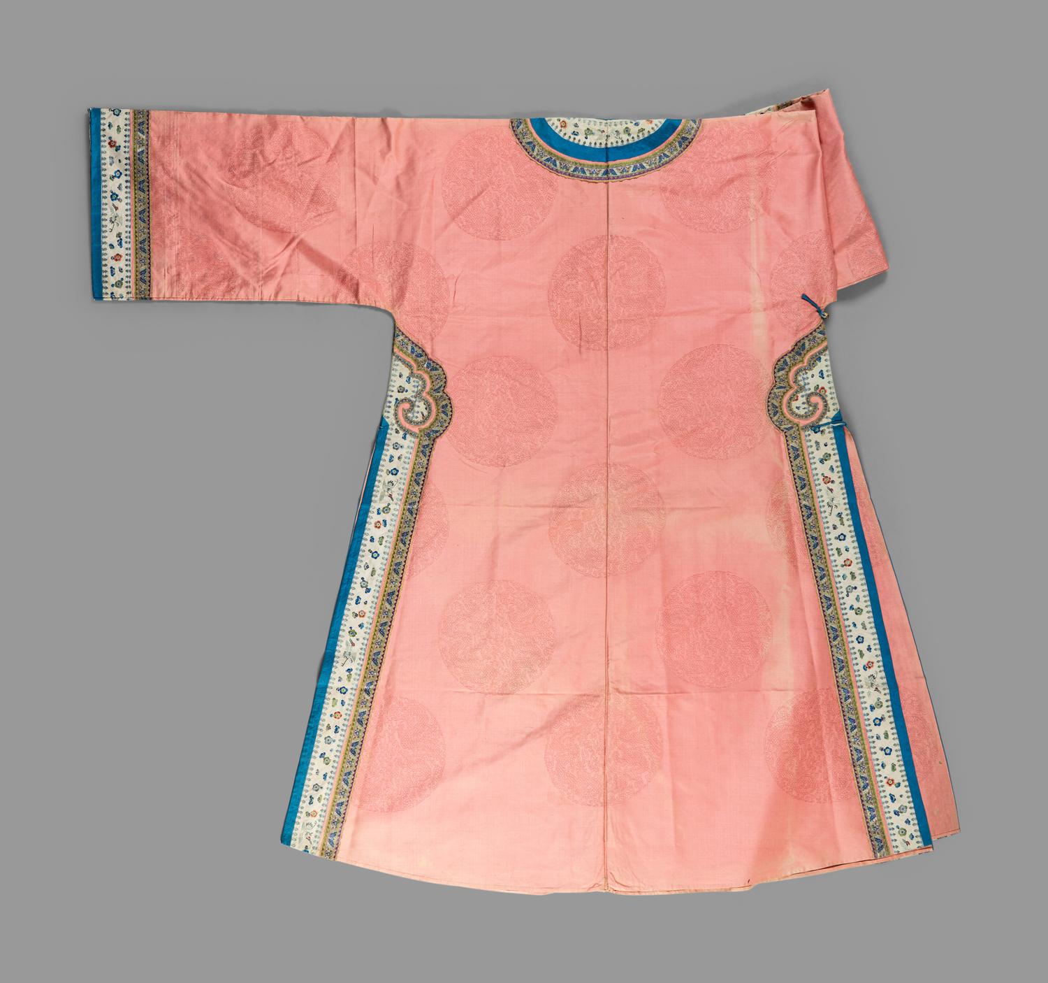 A Chinese Peach Ground Silk Lady's Robe