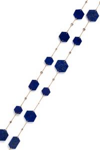 YELLOW GOLD, LAPIS LAZULI AND DIAMOND NECKLACE