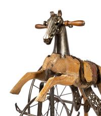 A French Oak and Steel Velocipede Attributed to Jean-Louis Gourdoux for Jugnet